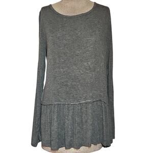 Gray Lace Black Sweater Size Large